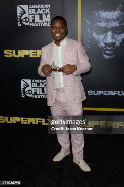 Jason Mitchell attends the opening night screening of "Superfly" at the FIllmore Miami Beach during the 22nd Annual American Black Film Festival on...