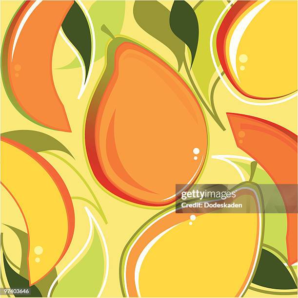 ilustraciones, imágenes clip art, dibujos animados e iconos de stock de sabores frescos de mangos - mango background