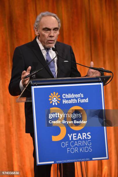 President Emeritus & Co-Founder, Children's Health Fund Irwin Redlener, MD speaks onstage during the Children's Health Fund 2018 Annual Benefit at...