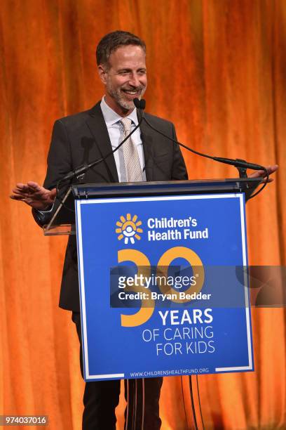Alan Shapiro, MD accepts the Redlener Award onstage during the Children's Health Fund 2018 Annual Benefit at Cipriani 42nd Street on June 13, 2018 in...