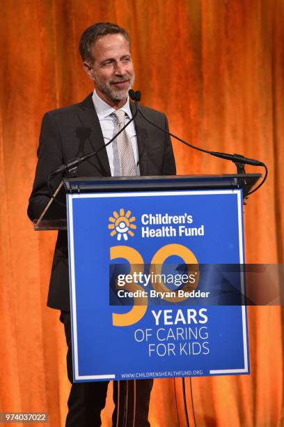 Alan Shapiro, MD accepts the Redlener Award onstage during the Children's Health Fund 2018 Annual Benefit at Cipriani 42nd Street on June 13, 2018 in...