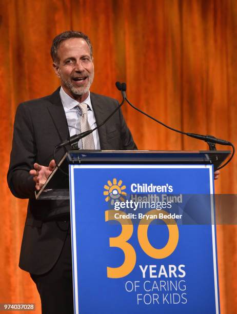 Alan Shapiro, MD accepts the Redlener Award onstage during the Children's Health Fund 2018 Annual Benefit at Cipriani 42nd Street on June 13, 2018 in...