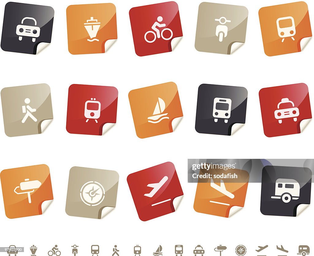 & transporte iconos del vehículo Í serie adhesiva