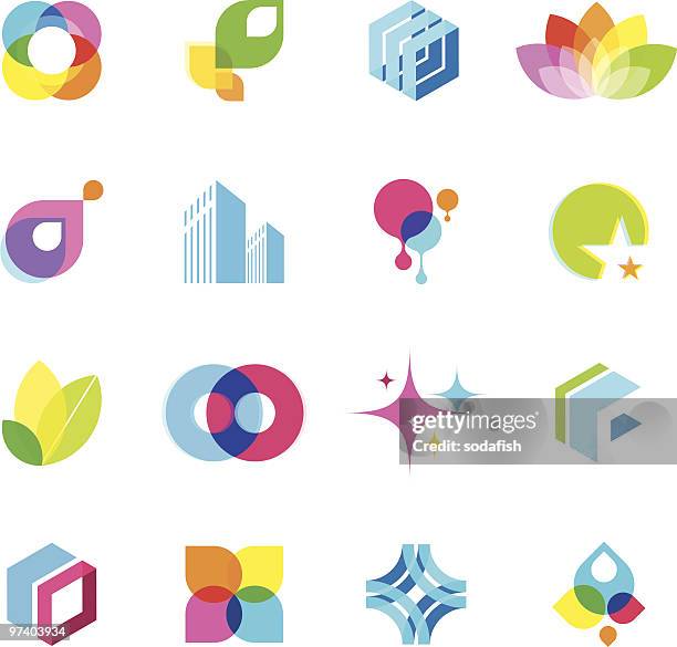 color elements | set 01 - leaf shape stock illustrations