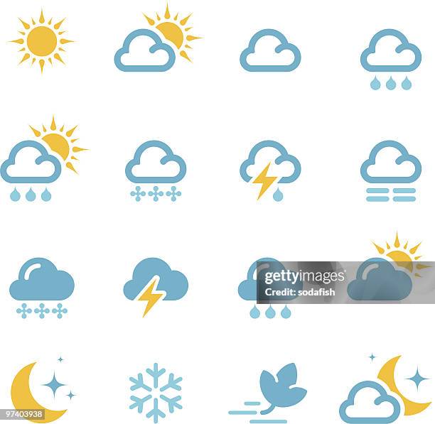 wetter icon-set 01 - meteorology stock-grafiken, -clipart, -cartoons und -symbole