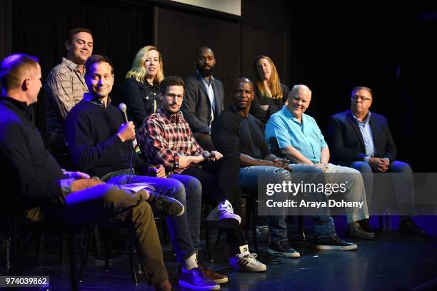 Joe Lo Truglio, Lang Fisher, Phil Augusta Jackson, Carol Kolb, Marc Evan Jackson, Dan Goor, Andy Samberg, Terry Crews, Dirk Blocker and Joel McKinnon...