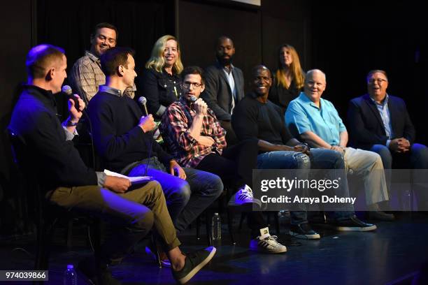 Joe Lo Truglio, Lang Fisher, Phil Augusta Jackson, Carol Kolb, Marc Evan Jackson, Dan Goor, Andy Samberg, Terry Crews, Dirk Blocker and Joel McKinnon...