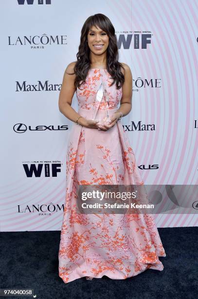 Honoree Channing Dungey poses with The Lucy Award for Excellence in Television during the Women In Film 2018 Crystal + Lucy Awards presented by Max...