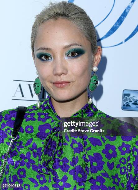 Pom Klementieff arrives at the Magnolia Pictures' "Damsel" Premiere at ArcLight Hollywood on June 13, 2018 in Hollywood, California.