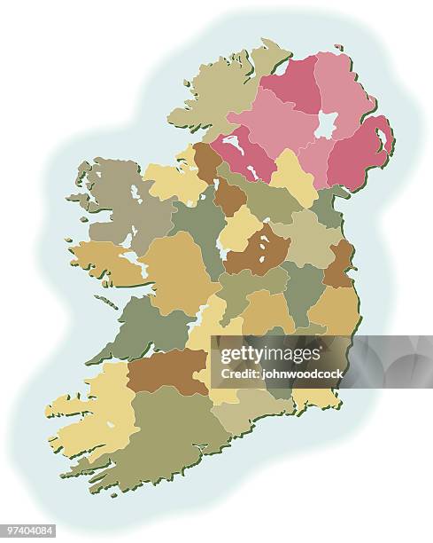 ireland map - northern ireland vector stock illustrations