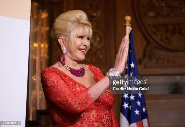 Ivana Trump attends a press conference announcing her new campaign to fight obesity at The Plaza Hotel on June 13, 2018 in New York City.