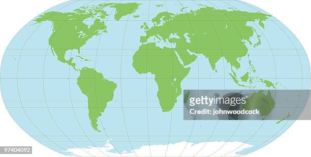 illustrazioni stock, clip art, cartoni animati e icone di tendenza di mappa del mondo - longitude