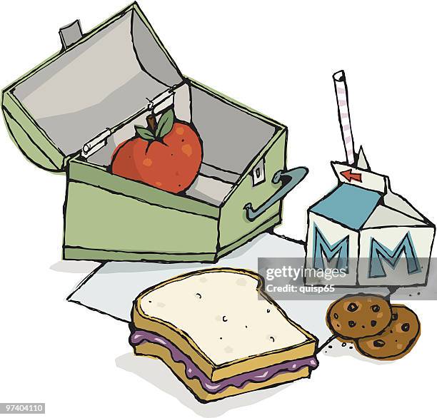 lunch box - peanut butter cookie stock illustrations