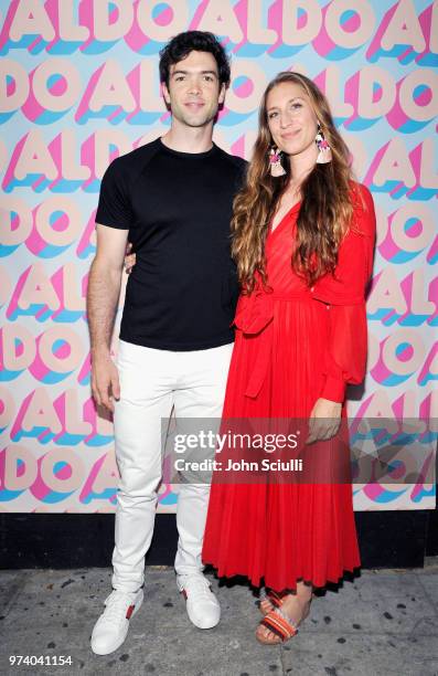 Ethan Peck and Molly DeWolf Swenson attend the Aldo LA Nights 2018 at The Rose Room on June 13, 2018 in Venice, California.