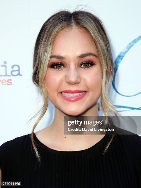 Actress Brec Bassinger attends Magnolia Pictures' "Damsel" premiere at ArcLight Hollywood on June 13, 2018 in Hollywood, California.