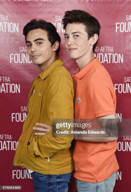 Actors Tyler Alvarez and Griffin Gluck attend the SAG-AFTRA Foundation Conversations screening of "American Vandal" at the SAG-AFTRA Foundation...
