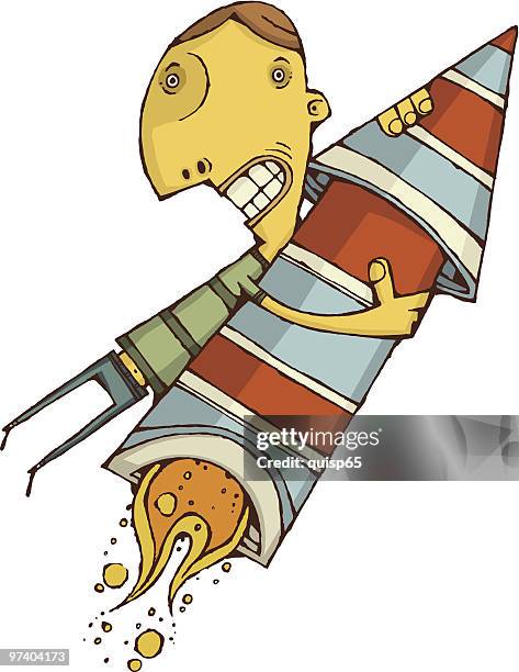 shoot for the stars - jet pack stock illustrations