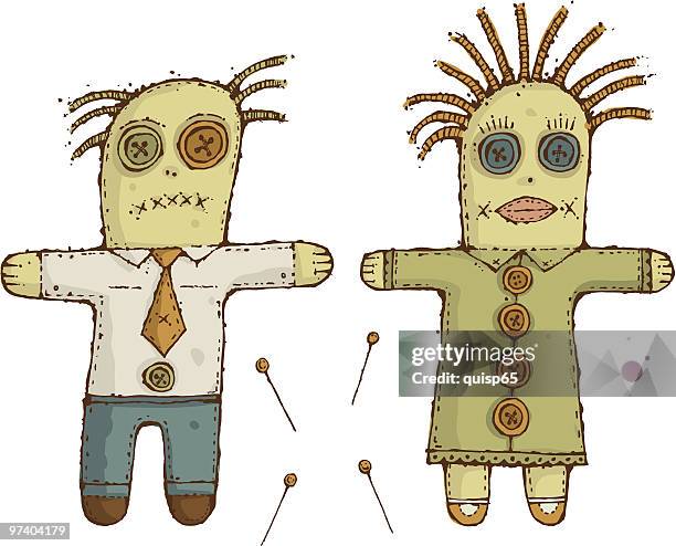 voodoo dolls - doll stock illustrations