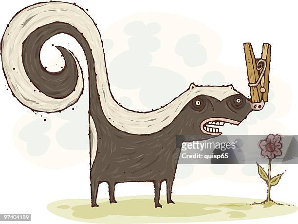 ilustrações, clipart, desenhos animados e ícones de gambá - funny skunk