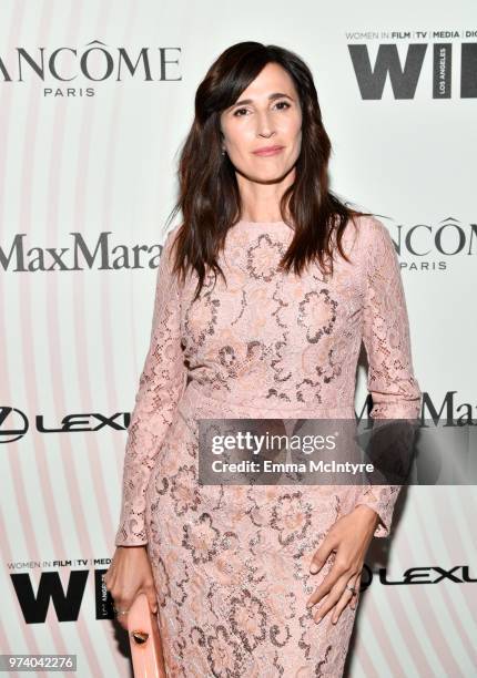 Michaela Watkins, wearing Max Mara, attends the Women In Film 2018 Crystal + Lucy Awards presented by Max Mara, Lancôme and Lexus at The Beverly...