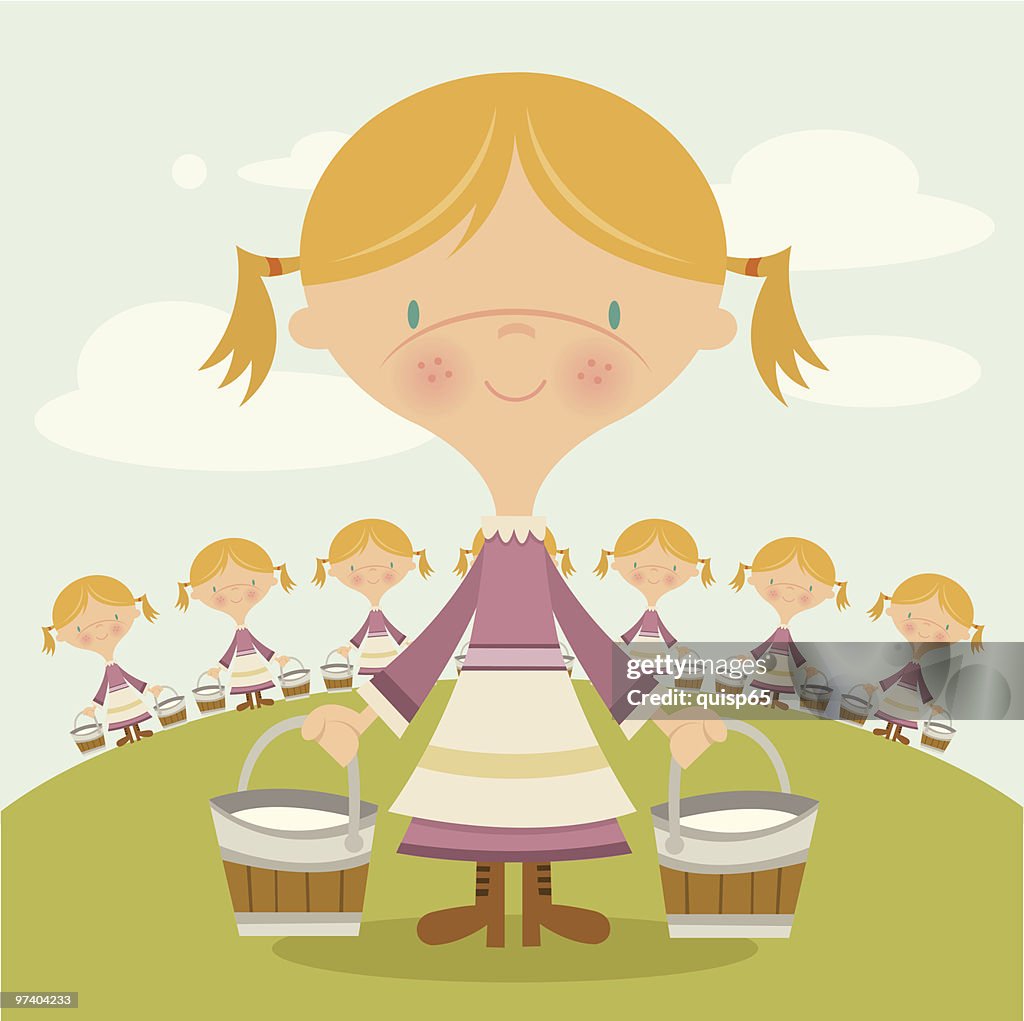 Eight Maids a Milking