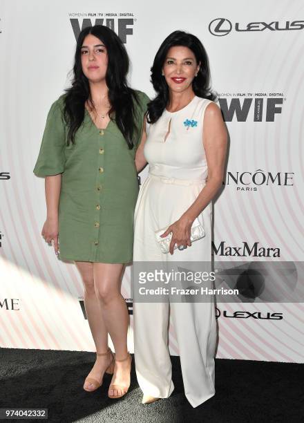 Tara Touzie and Shohreh Aghdashloo attend the Women In Film 2018 Crystal + Lucy Awards presented by Max Mara, Lancôme and Lexus at The Beverly Hilton...