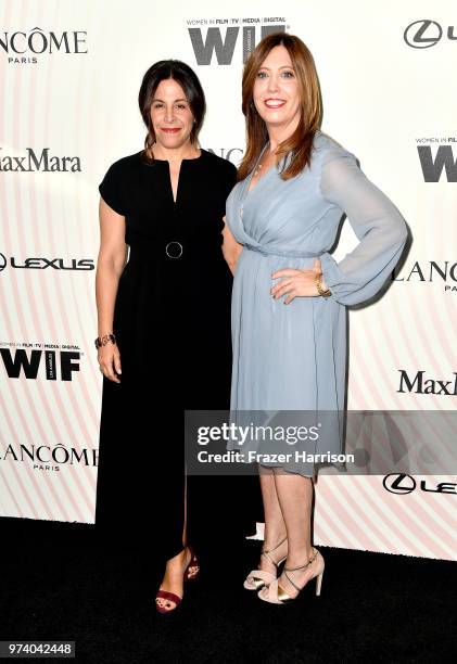 Women In Film, Los Angeles Incoming Board President Amy Baer and Executive Director of Women In Film, Los Angeles Kirsten Schaffer, wearing Max Mara,...