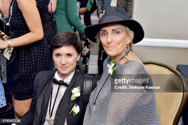 Kimberly Peirce and Rosilyn Heller attend the Women In Film 2018 Crystal + Lucy Awards presented by Max Mara, Lancôme and Lexus at The Beverly Hilton...