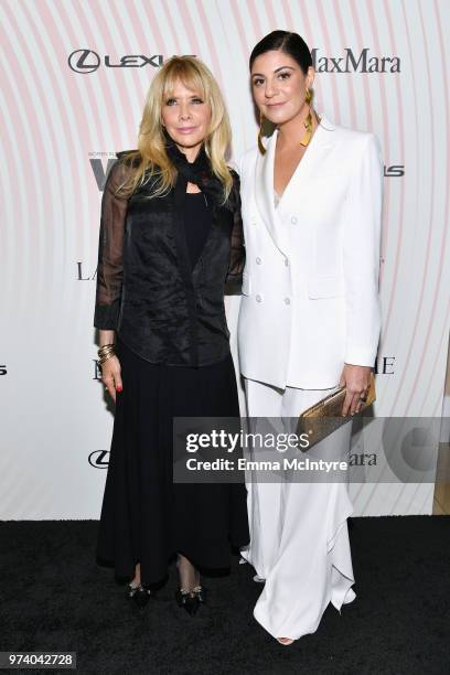 Rosanna Arquette and Max Mara Vice President US Retail and Global Brand Ambassador Maria Giulia Maramotti attend the Women In Film 2018 Crystal +...