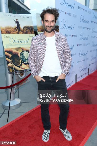 Actor Jay Duplass arrives at the Magnolia Pictures' 'Damsel' premiere at ArcLight Hollywood, in Hollywood, California on June 13, 2018.