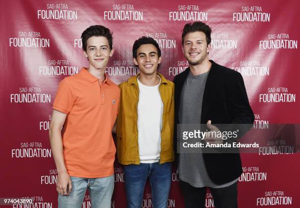 Actors Griffin Gluck, Tyler Alvarez and Jimmy Tatro attend the SAG-AFTRA Foundation Conversations screening of "American Vandal" at the SAG-AFTRA...