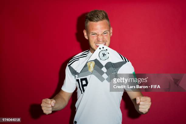 Joshua Kimmich of Germany poses for a portrait during the official FIFA World Cup 2018 portrait session on June 13, 2018 in Moscow, Russia.