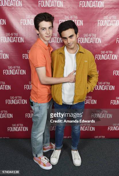 Actors Griffin Gluck and Tyler Alvarez attend the SAG-AFTRA Foundation Conversations screening of "American Vandal" at the SAG-AFTRA Foundation...