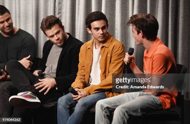 Producer Dan Lagana and actors Jimmy Tatro, Tyler Alvarez and Griffin Gluck attend the SAG-AFTRA Foundation Conversations screening of "American...