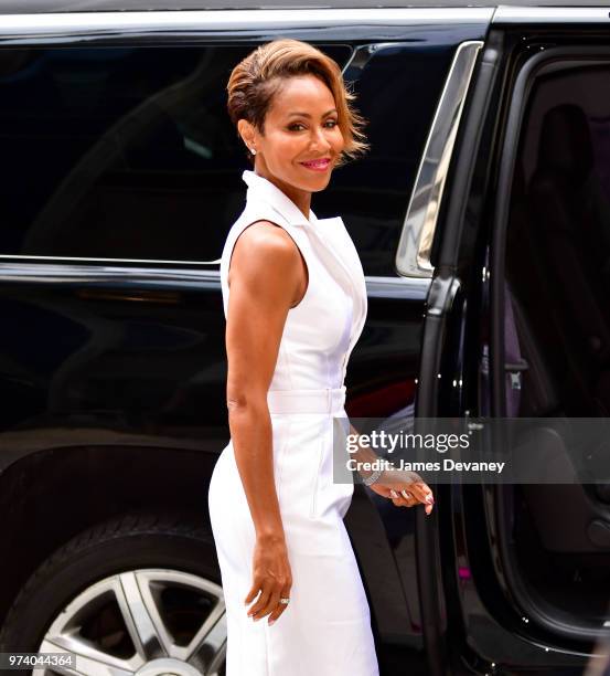 Jada Pinkett Smith seen on the streets of Manhattan on June 13, 2018 in New York City.