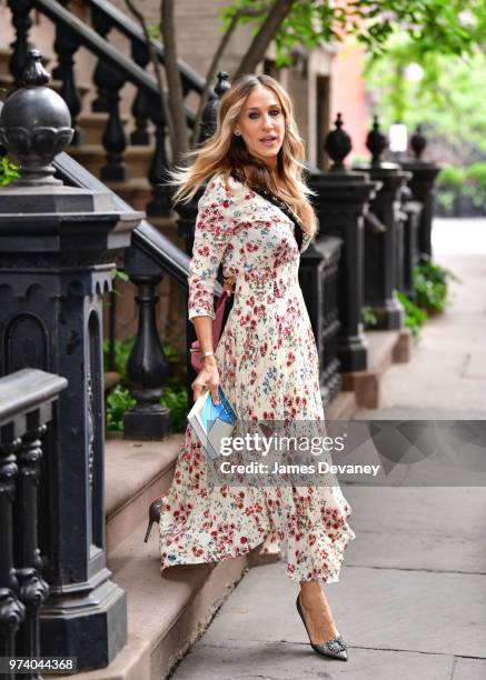 Sarah Jessica Parker seen on the streets of the West Village on June 13, 2018 in New York City.