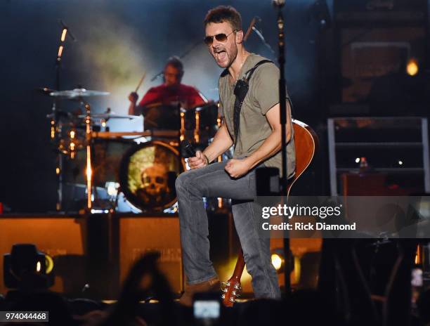 Eric Church performs during Pepsi's Rock The South Festival - Day 2 in Heritage Park on June 2, 2018 in Cullman, Alabama.