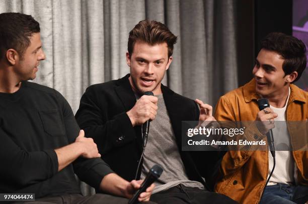 Producer Dan Lagana and actors Jimmy Tatro and Tyler Alvarez attend the SAG-AFTRA Foundation Conversations screening of "American Vandal" at the...