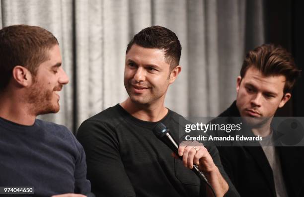 Director Tony Yacenda, producer Dan Lagana and actor Jimmy Tatro attend the SAG-AFTRA Foundation Conversations screening of "American Vandal" at the...