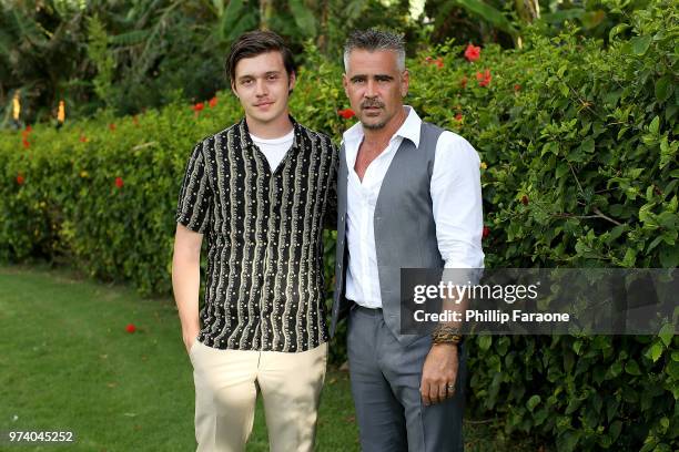 Nick Robinson and Colin Farrell attend the 2018 Maui Film Festival's Taste of Summer opening party on June 13, 2018 in Wailea, Hawaii.