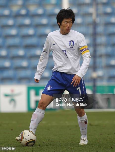 Park Ji-Sung of Korea in action during the International Friendly match between Ivory Coast and Republic of Korea played at Loftus Road on March 3,...