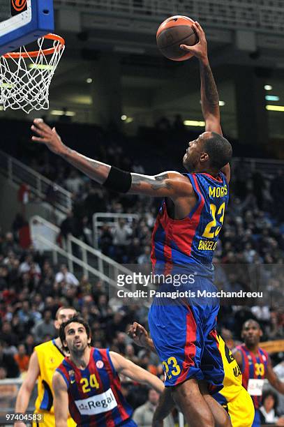 Terence Morris, #23 of Regal FC Barcelona in action during the Euroleague Basketball 2009-2010 Last 16 Game 5 between Maroussi BC vs Regal FC...