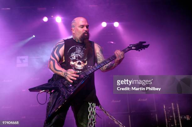 Kerry King of Slayer performs on stage at the Festival Hall on October 9, 2009 in Melbourne, Australia.