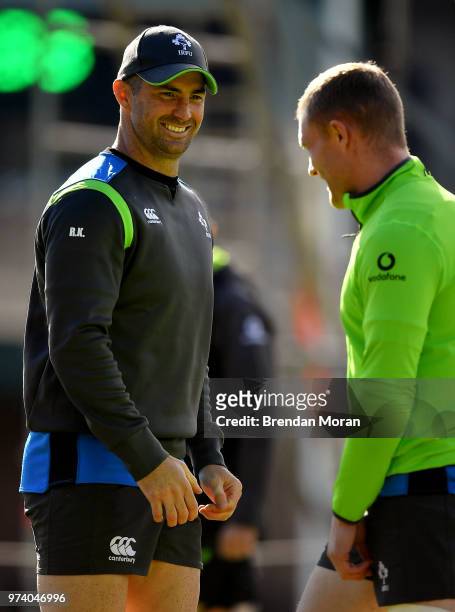 Melbourne , Australia - 14 June 2018; Rob Kearney, left, with Keith Earls during Ireland rugby squad training at St Kevin's College in Melbourne,...