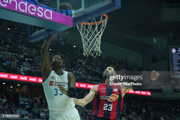 Of Real Madrid in action during the first final match of the ACB Liga Endesa between Real Madrid and Baskonia at the Wizkin Center in Madrid, Spain,...