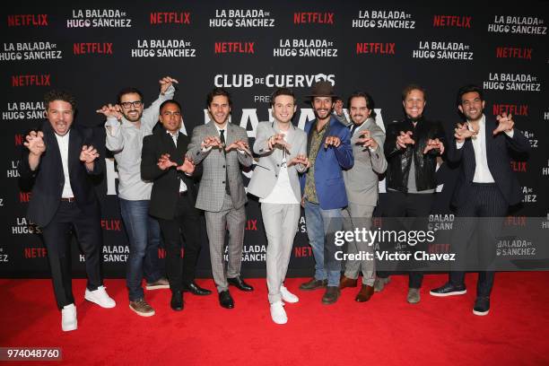 Mark Alazraki, Memo Dorantes, Jesus Zavala, Raul Briones, Aldo Escalante, Gas Alazraki and Moises Chiver attend Netflix "La Balada de Hugo Sanchez"...