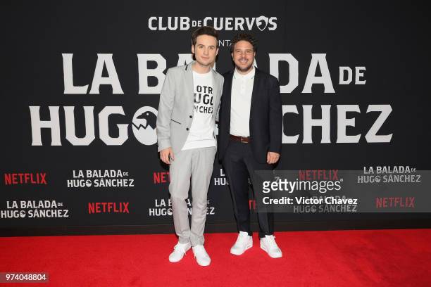 Jesus Zavala and Mark Alazraki attend Netflix "La Balada de Hugo Sanchez" special screening at Alboa Patriotismo on June 13, 2018 in Mexico City,...