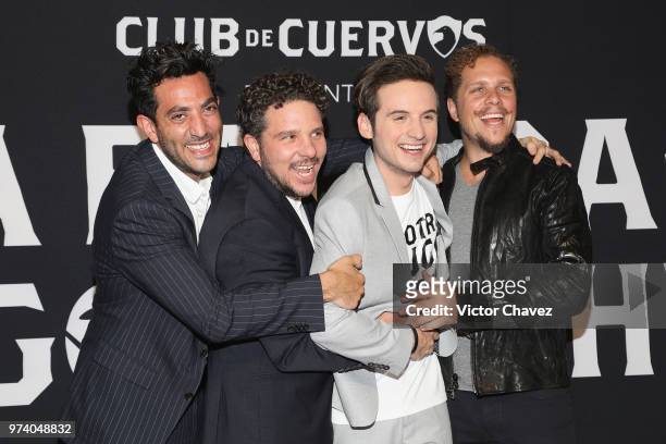 Moises Chiver, Mark Alazraki, Jesus Zavala and Gas Alazraki attend Netflix "La Balada de Hugo Sanchez" special screening at Alboa Patriotismo on June...