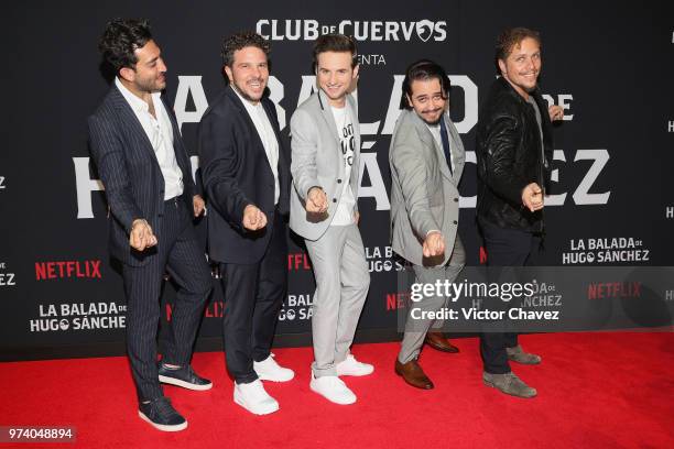 Moises Chiver, Mark Alazraki, Jesus Zavala, Aldo Escalante and Gas Alazraki attend Netflix "La Balada de Hugo Sanchez" special screening at Alboa...