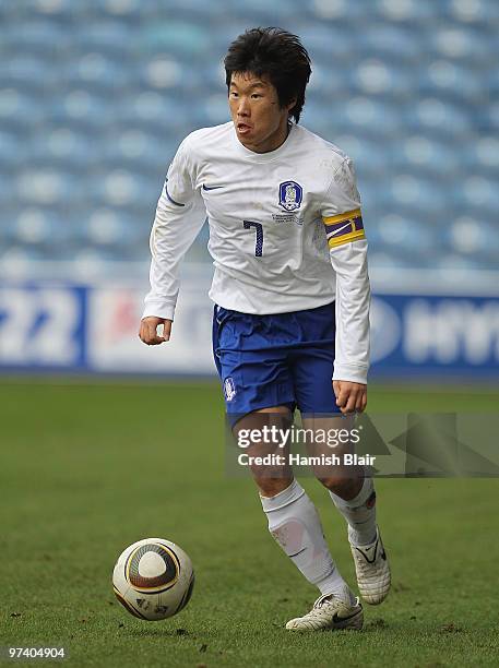 Park Ji-Sung of Korea in action during the International Friendly match between Ivory Coast and Republic of Korea played at Loftus Road on March 3,...